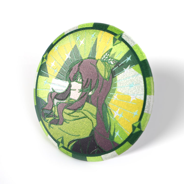 Custom 3D Glitter Holographic Button Pins