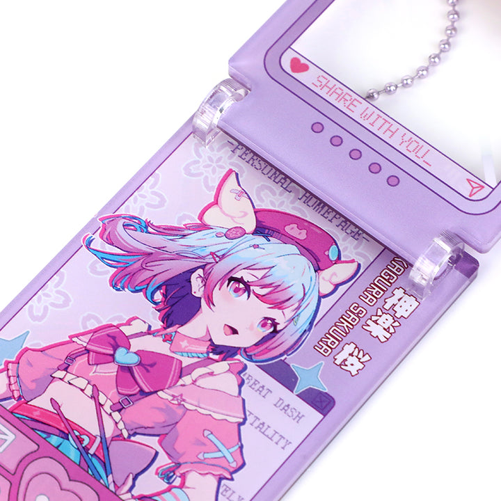 Custom Acrylic Flip Phone Hinged Keychains