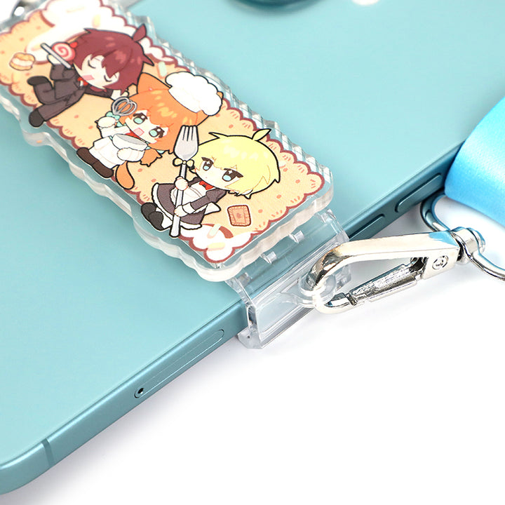 Lanières de téléphone personnalisées en acrylique avec cordon