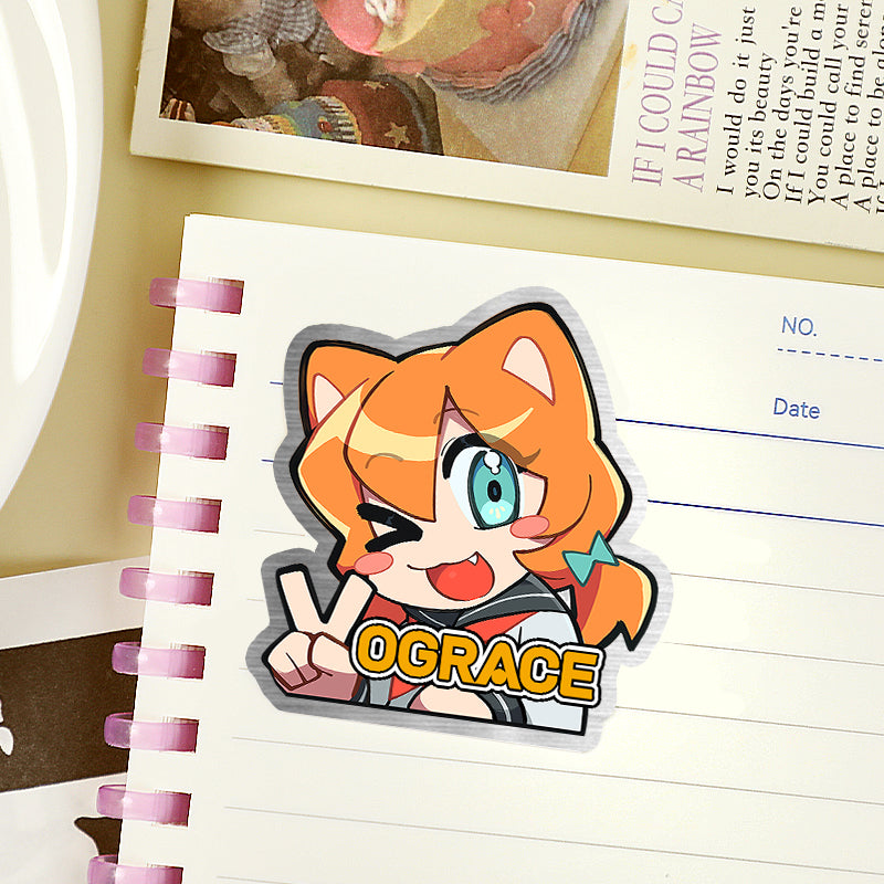 Custom Brushed Silver Stickers