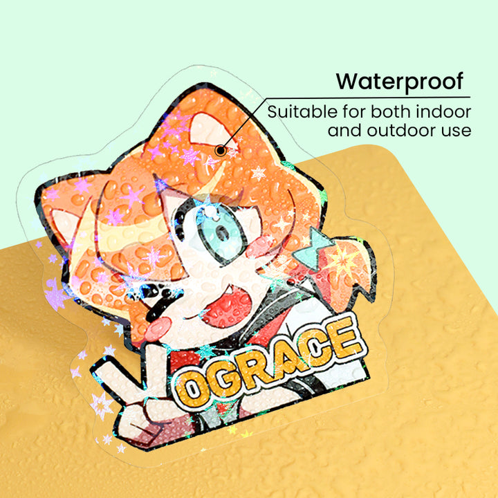 Pegatinas holográficas transparentes personalizadas