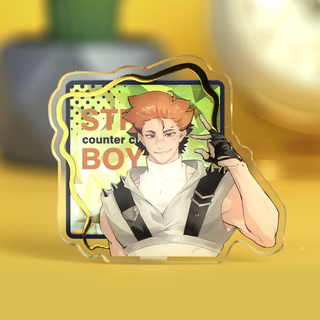 Custom Cold Foil Stamping Glitter Holographic Acrylic Pins - VOGRACE