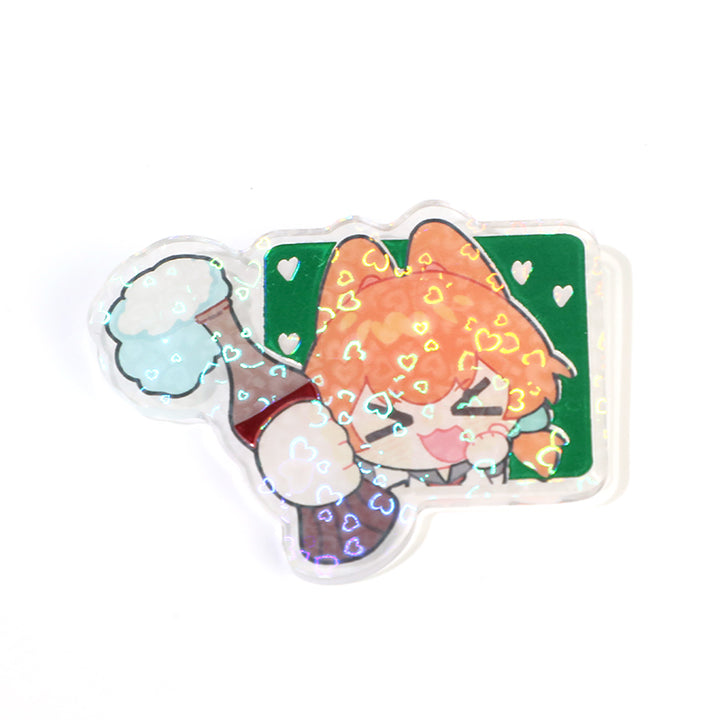 Custom Cold Foil Stamping Holographic Clear Acrylic Pins - VOGRACE