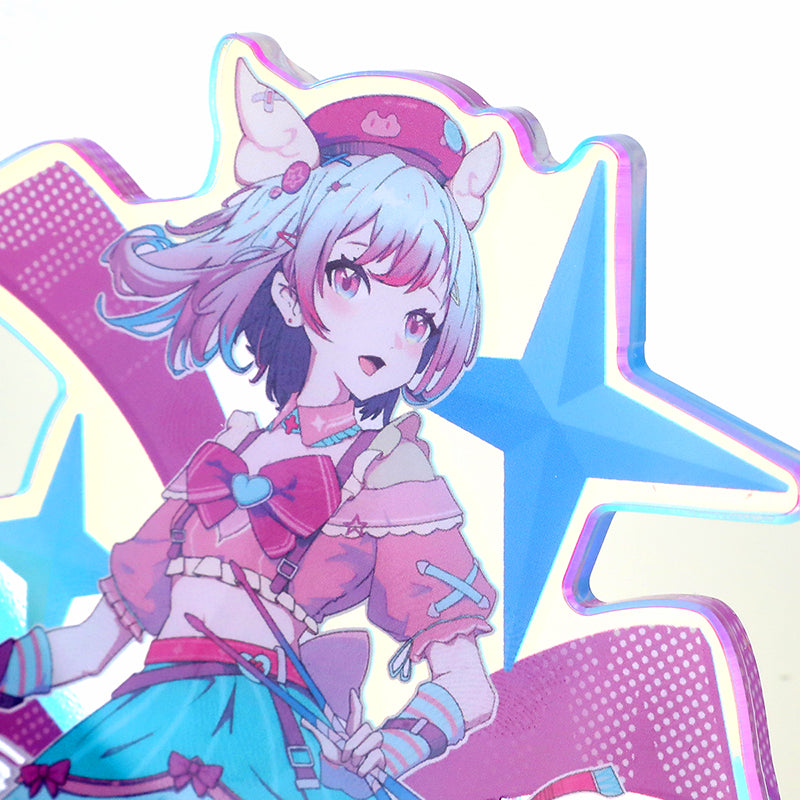 Custom Cold Foil Stamping Holographic Rainbow Acrylic Standees - VOGRACE