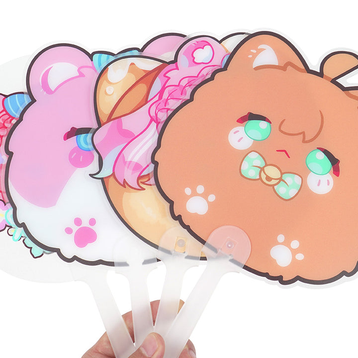 Custom Frosted Translucent PVC Hand Fans - VOGRACE