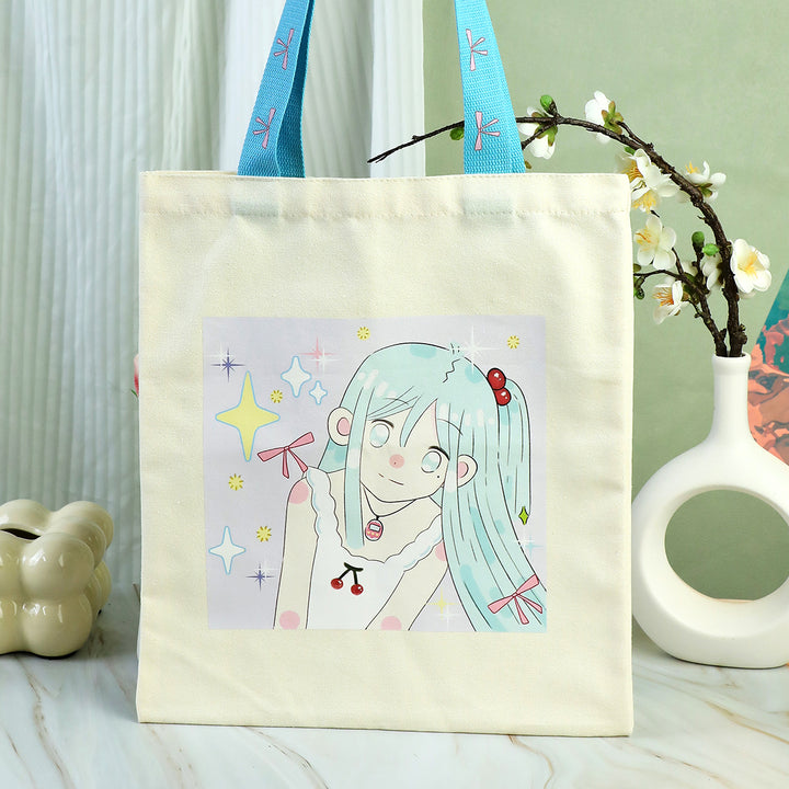 Custom Handles Woven Canvas Tote Bags With Custom Strap - VOGRACE