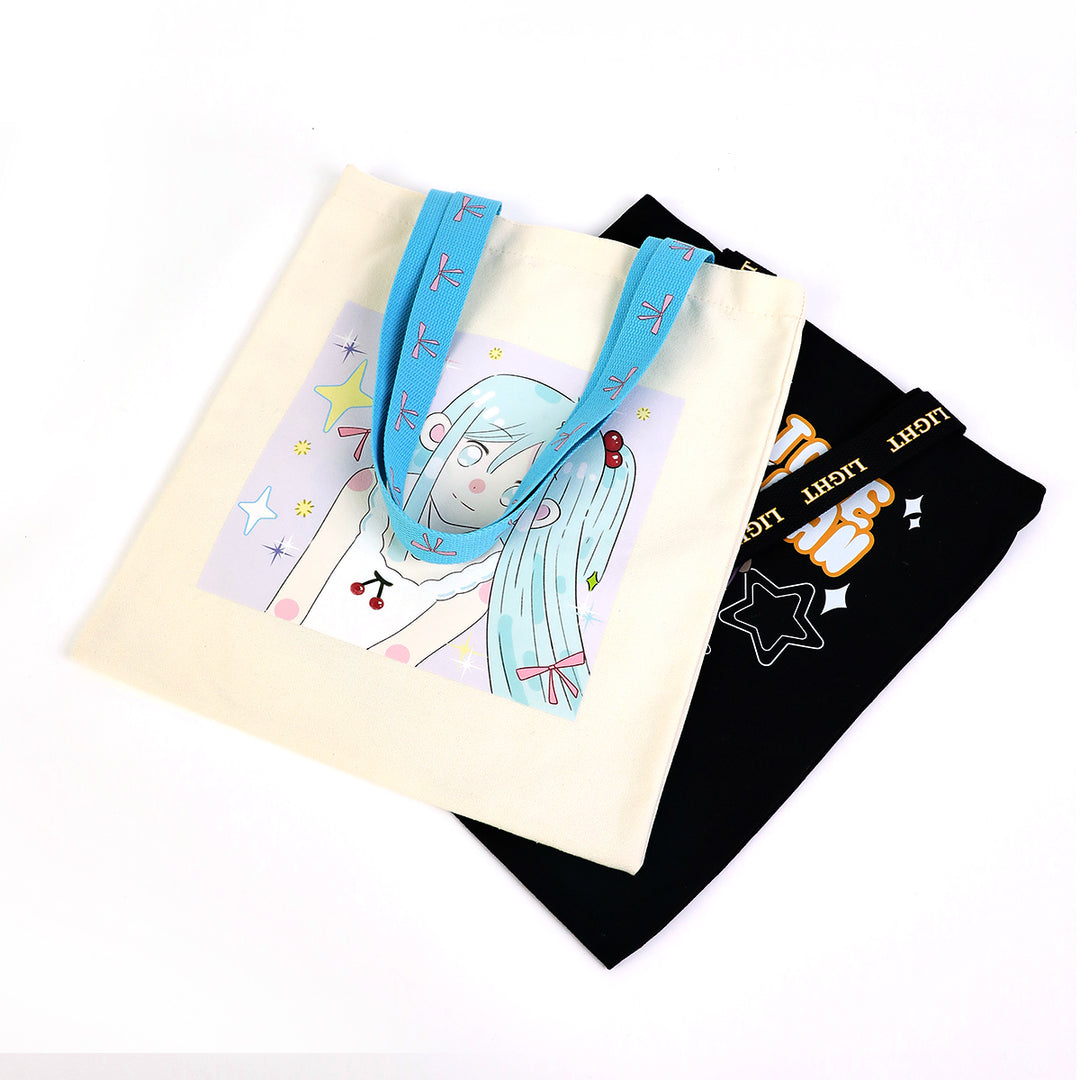 Custom Handles Woven Canvas Tote Bags With Custom Strap - VOGRACE