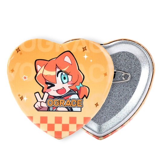 カスタマイズハート型ブリキバッジ