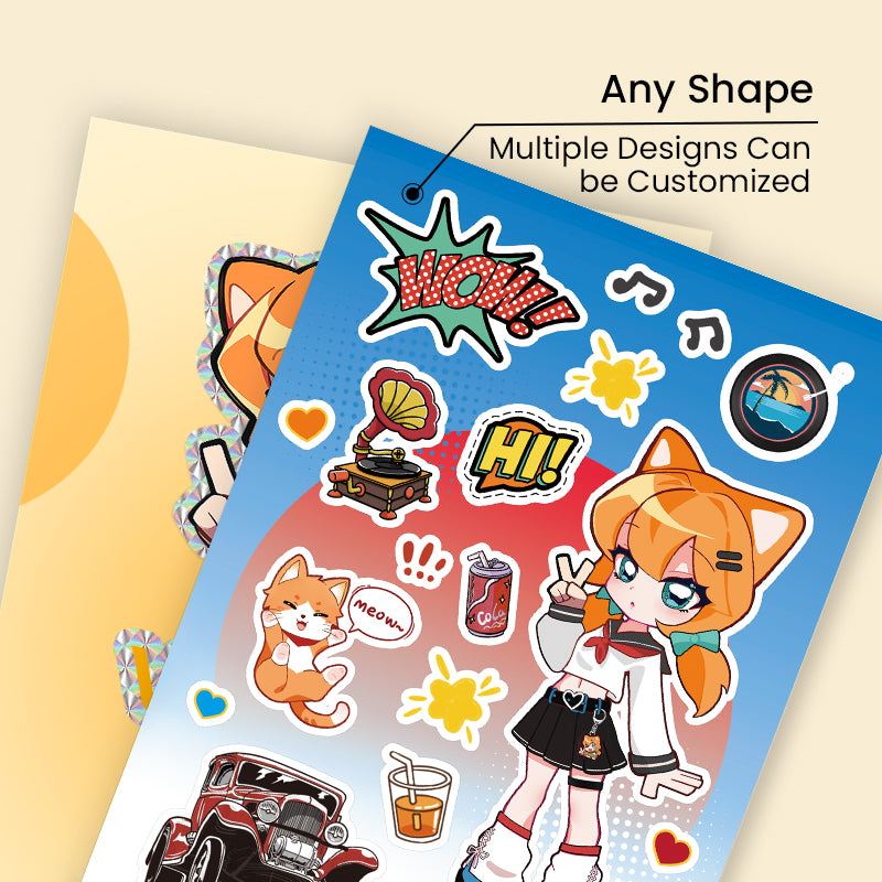 Custom Kiss Cut Stickers Sheets (ISO paper sizes)