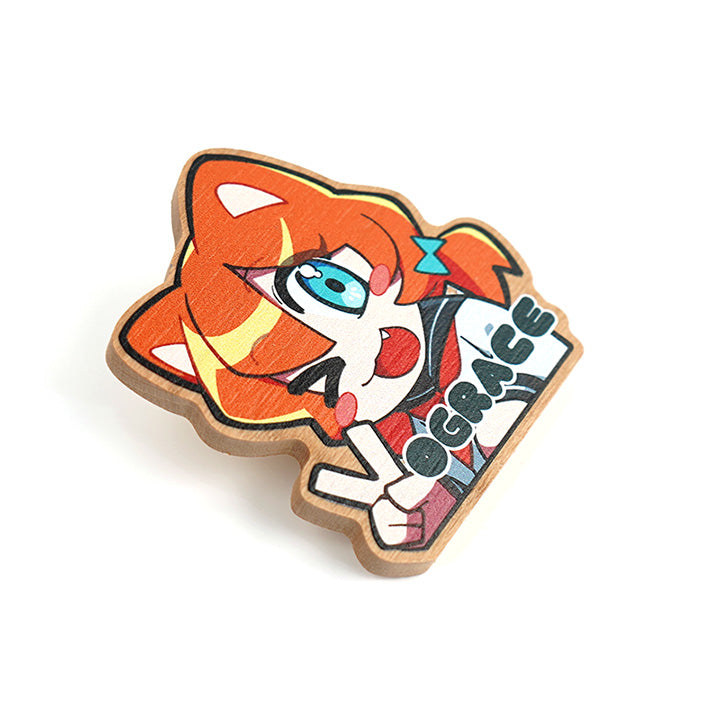 Custom Natural Wooden Pin Badges - VOGRACE