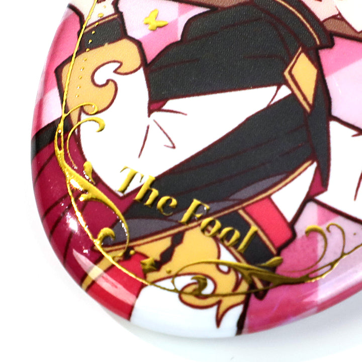 Custom Oval Cold Foil Stamping Glitter Holographic Button Pins