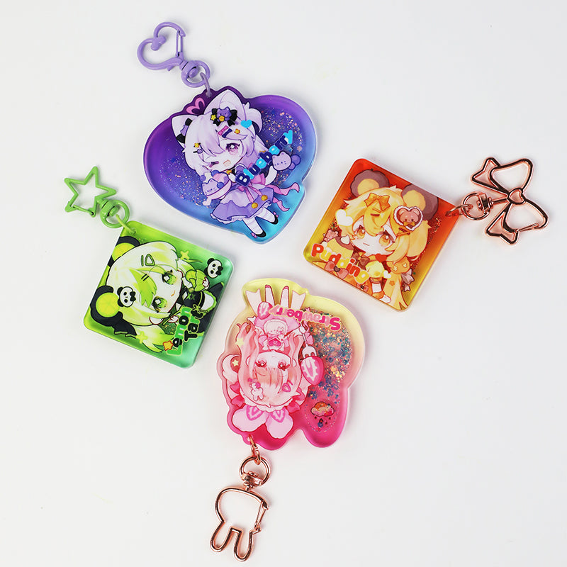 Custom Pre-filled Quicksand Liquid Keychains - VOGRACE