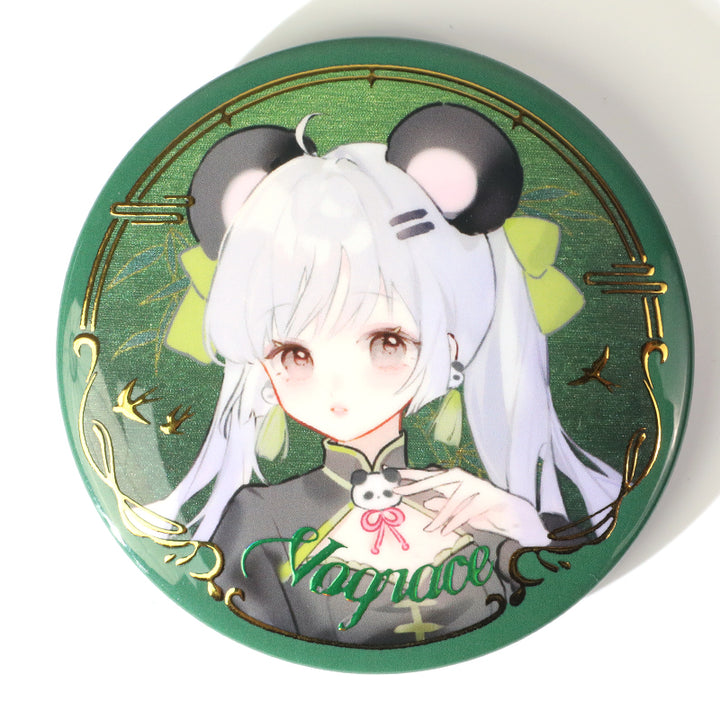 Custom Raised Foil Printing Cold Foil Stamping Glitter Holographic Button Pins - VOGRACE