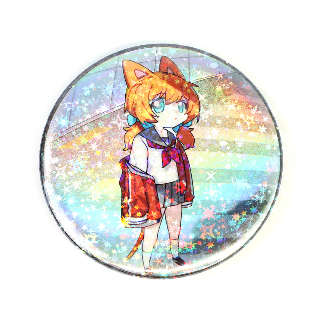 Custom Round Glitter Holographic Button Pins - VOGRACE