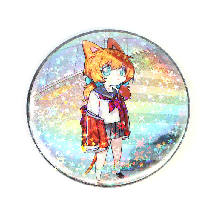 Custom Round Glitter Holographic Button Pins - VOGRACE