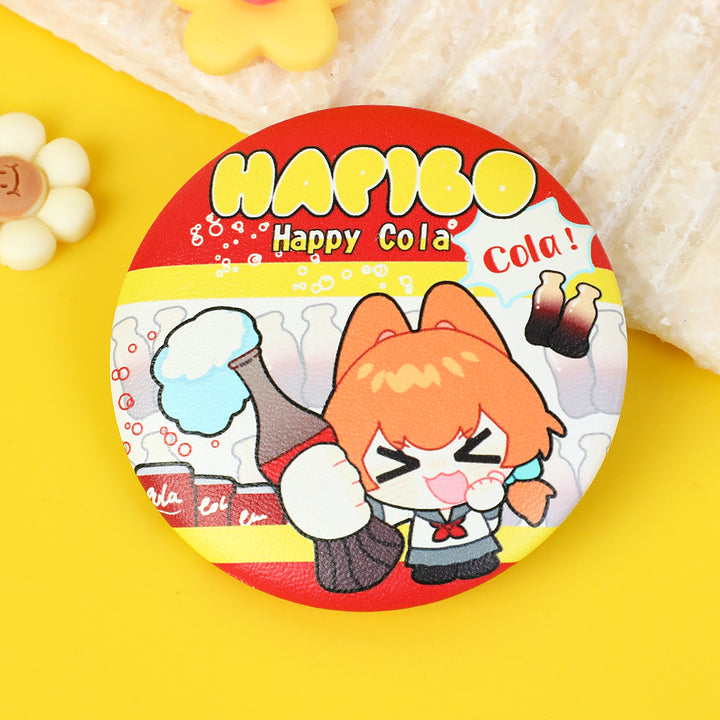 Custom Round PU Leather Button Pins - VOGRACE