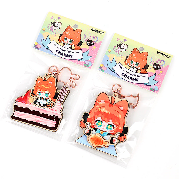 Custom Multilayer Wooden Keychains - VOGRACE