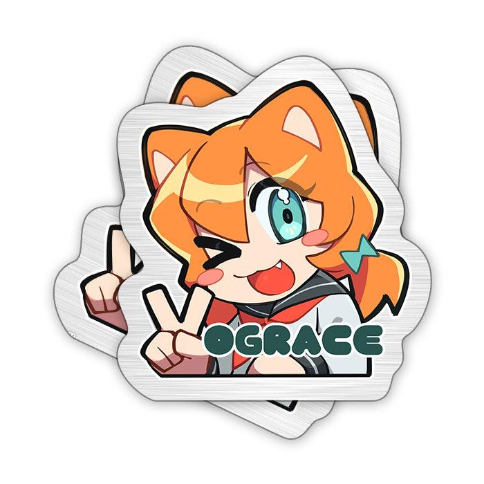Custom Brushed Silver Stickers - VOGRACE