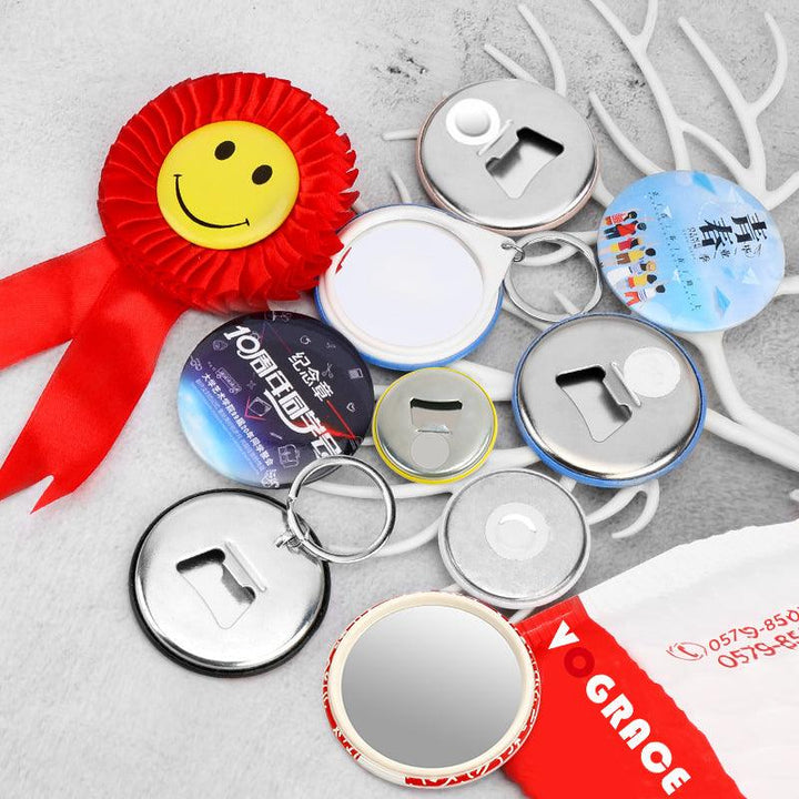 Custom Button Pin Mirror Keychain - VOGRACE