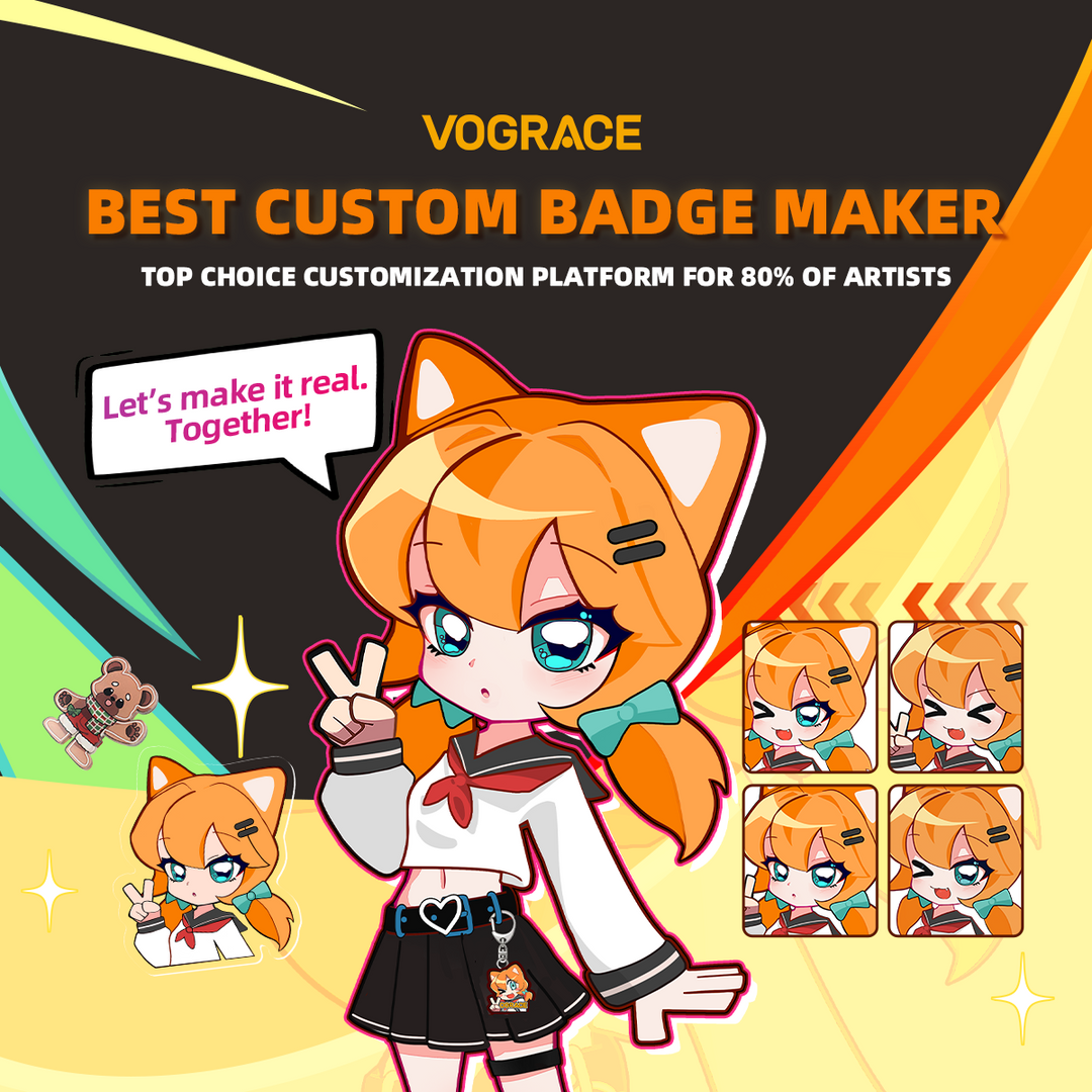 Best Custom Badge Maker for Artists & Merch Creators - VOGRACE