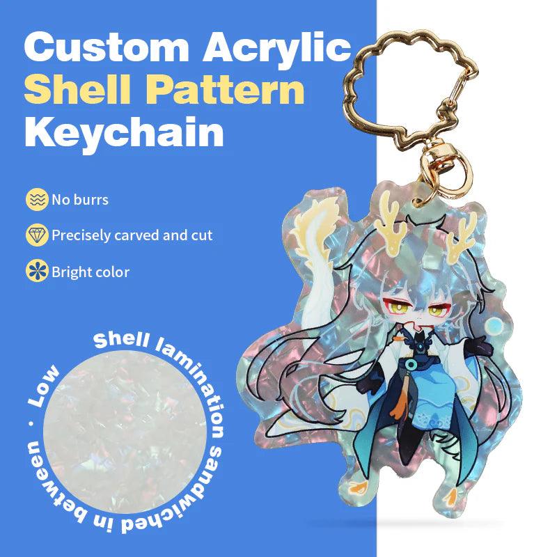 August hot new arrivals -Stunning Incredibility With Custom Acrylic Shell Pattern Keychains