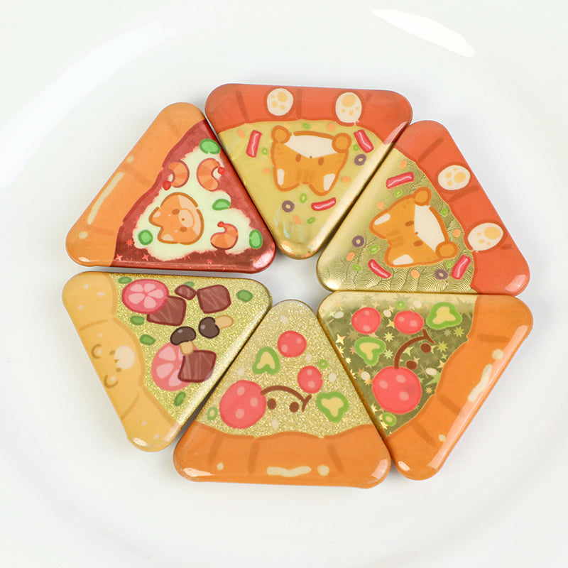 Custom Triangle Glitter Button Pins