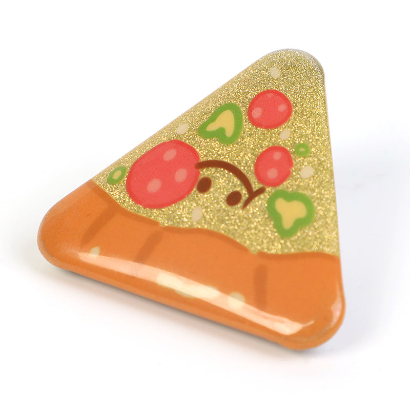 Custom Triangle Glitter Button Pins