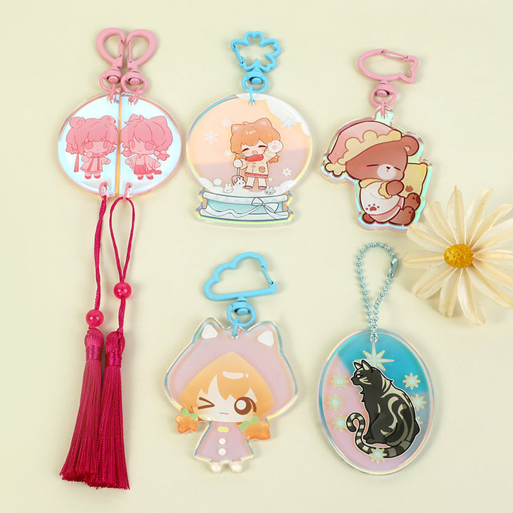 Custom Rainbow Acrylic Rounding Keychains