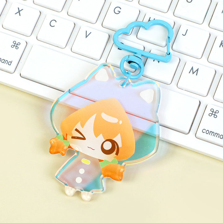 Custom Rainbow Acrylic Rounding Keychains
