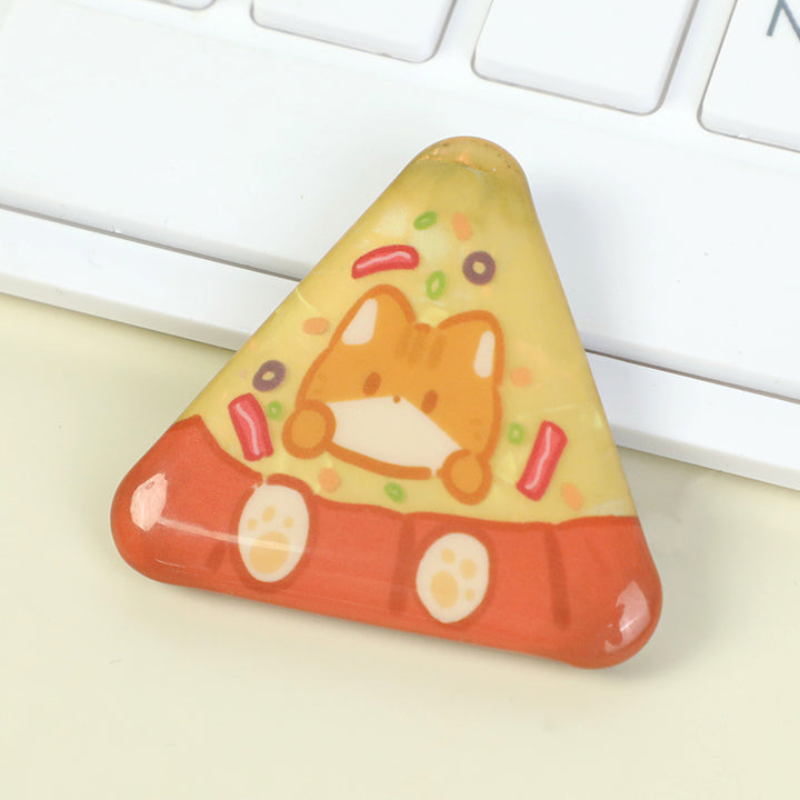 Custom Triangle Glitter Button Pins