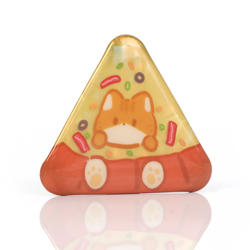 Custom Triangle Glitter Button Pins