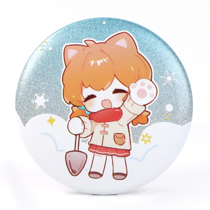 Boutons épingles holographiques pailletés 3D personnalisés