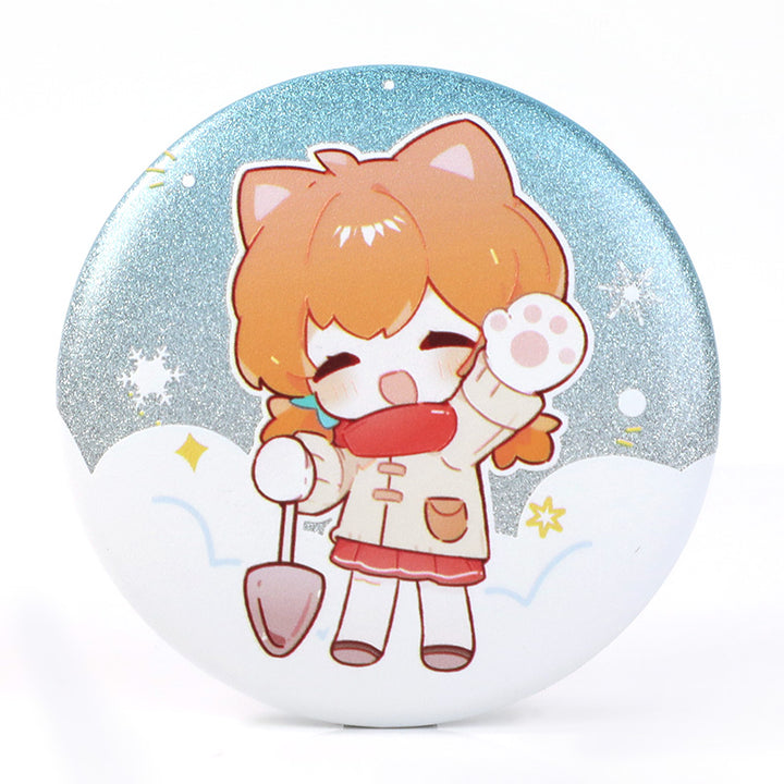 Boutons épingles holographiques pailletés 3D personnalisés