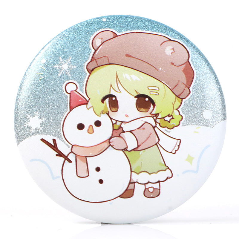 Boutons épingles holographiques pailletés 3D personnalisés