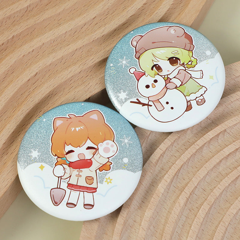 Boutons épingles holographiques pailletés 3D personnalisés