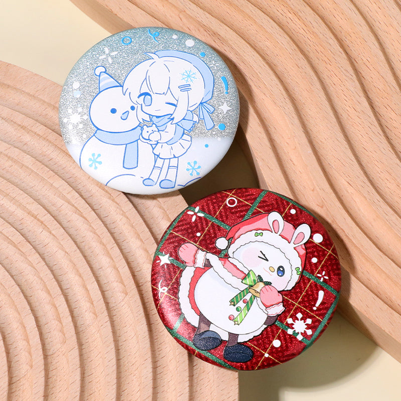 Boutons épingles holographiques pailletés 3D personnalisés