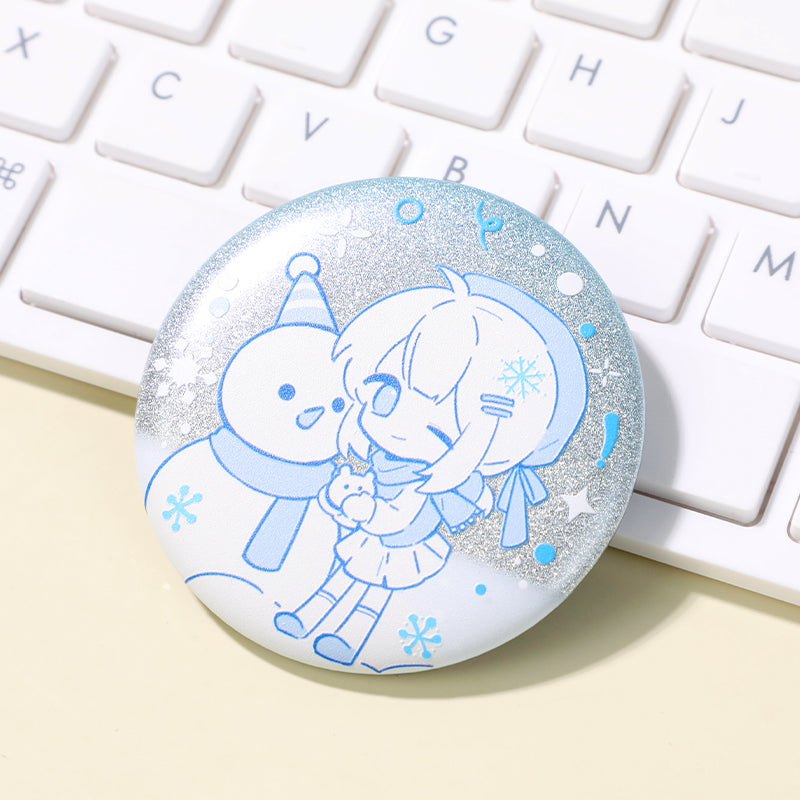 Boutons épingles holographiques pailletés 3D personnalisés