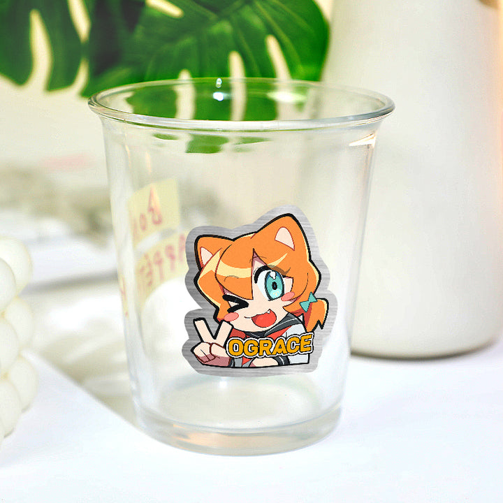 Custom Brushed Silver Stickers