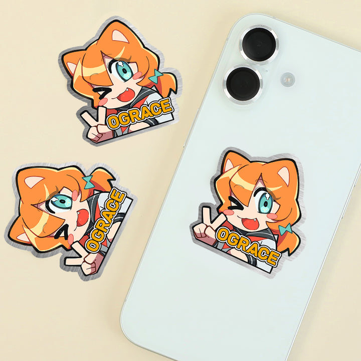 Custom Brushed Silver Stickers