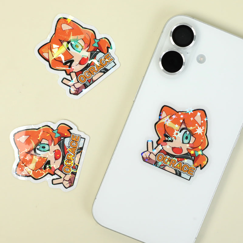 Pegatinas holográficas transparentes personalizadas