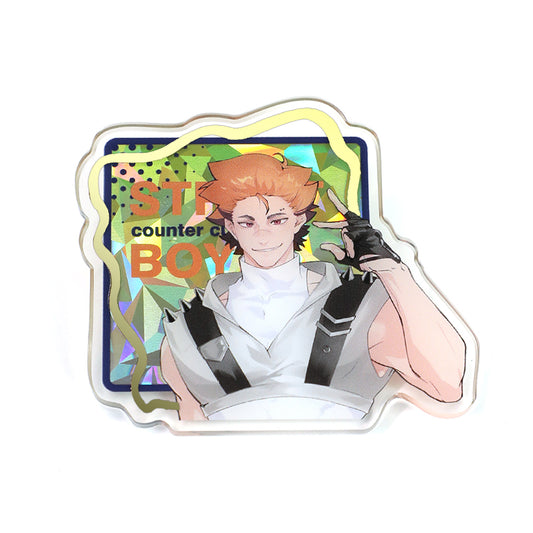 Custom Cold Foil Stamping Glitter Holographic Acrylic Pins - VOGRACE