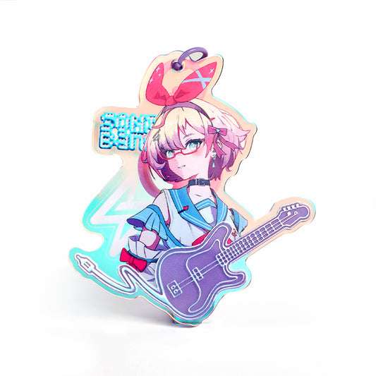 Custom Cold Foil Stamping Holographic Rainbow Acrylic Keychains - VOGRACE