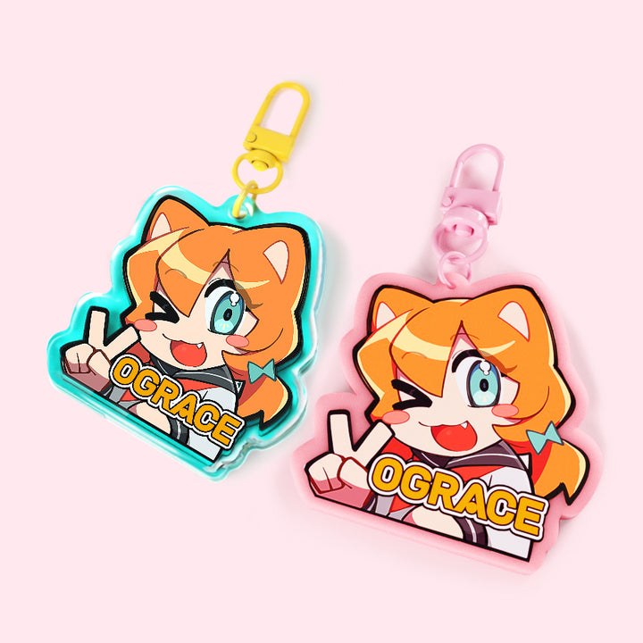 カラーアクリルキーホルダー