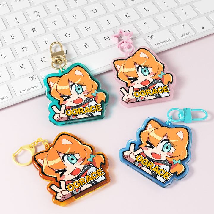 カラーアクリルキーホルダー