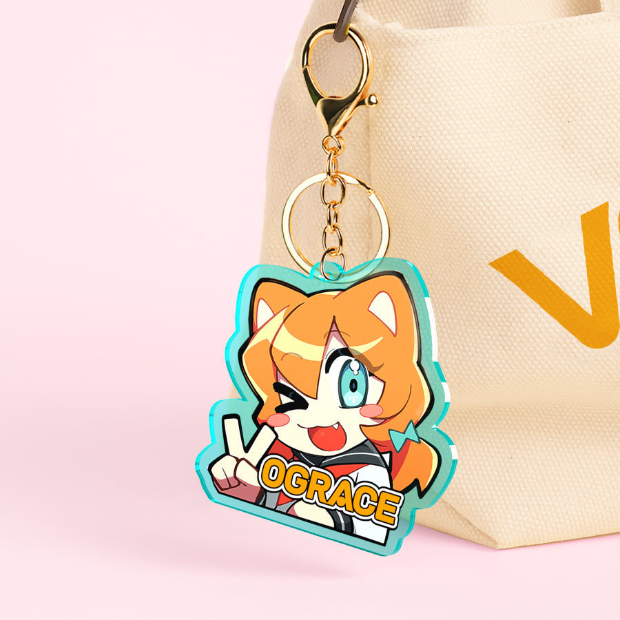 カラーアクリルキーホルダー