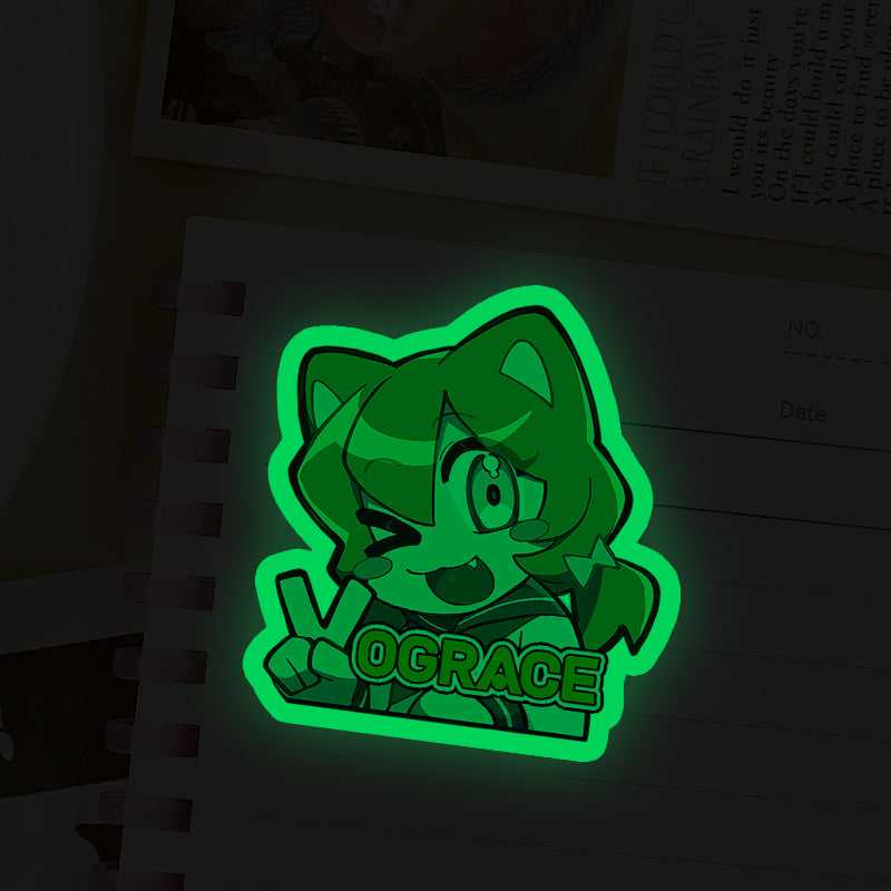 Autocolantes Personalizados Coloridos Azul Holográfico que Brilham no Escuro 