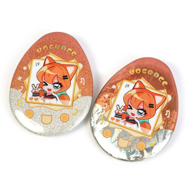 CustomEgg-shapedRaisedFoilGlitterHolographicButtonPins11 - VOGRACE