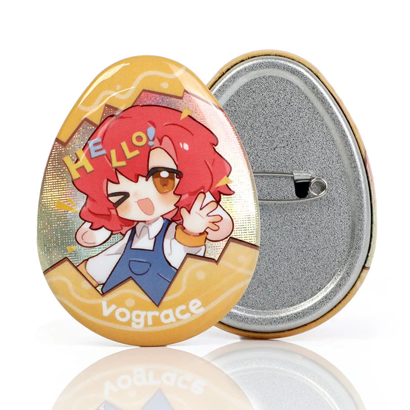 CustomEgg-shapedRaisedFoilGlitterHolographicButtonPins14 - VOGRACE