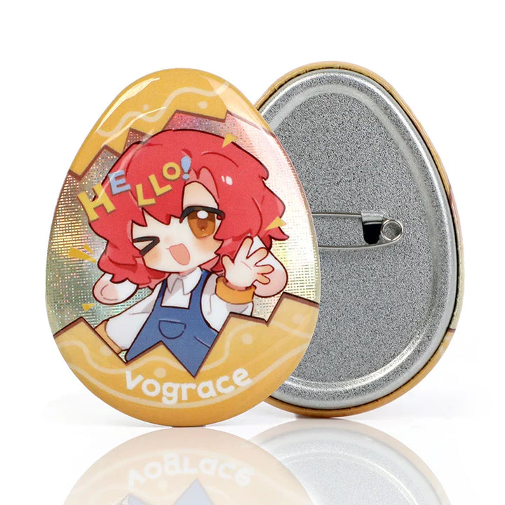 CustomEgg-shapedRaisedFoilGlitterHolographicButtonPins14 - VOGRACE