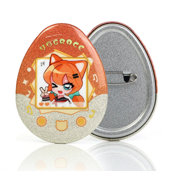 CustomEgg-shapedRaisedFoilGlitterHolographicButtonPins15 - VOGRACE